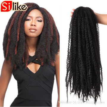 18inch Afro Kinky Curly Marley Braids Synthetic Crochet Braid Yaki Ombre Braiding Hair Extensions Bulk Black Brown Burgundy